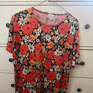LuLa Roe oversized floral shirt XS